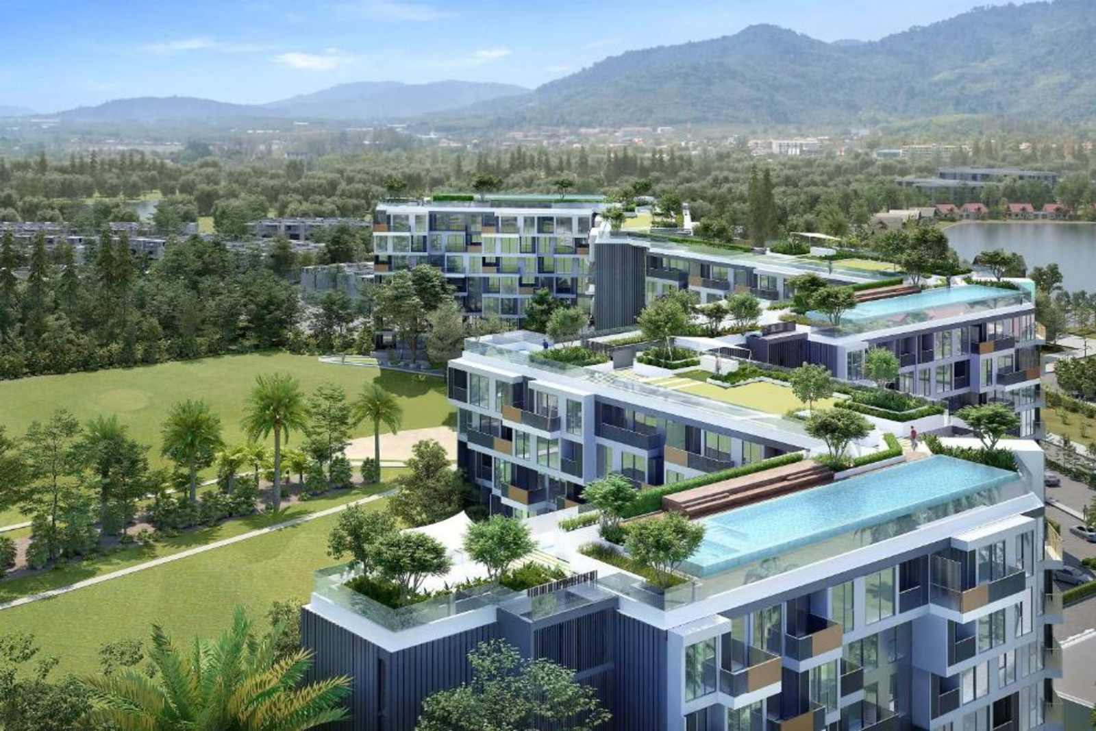 Apartment terrace overlooking the Laguna estate in Phuket
